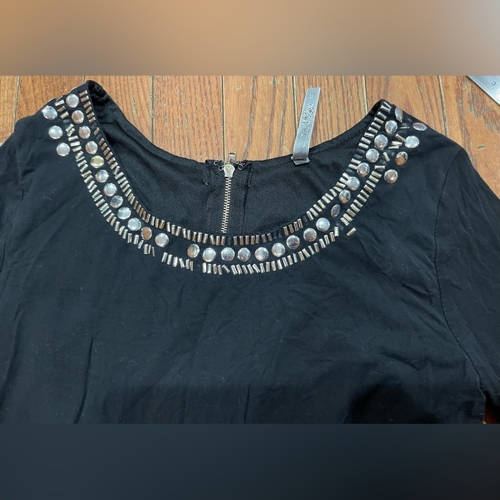 Black Embellished Top with Silver Accents - Picture 10 of 16